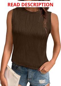 lot 3396 image: PrinStory Womens Sleeveless Textured Slim Tops Crewneck Knit Solid Summer Casual Shirts Pullover Tank Tops for Women. Grass Green Large