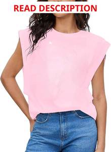 lot 3407 image: ASTANFY Tank Tops Women Pink and Gold Medium