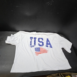 lot 3424 image: American Flag Crop Tops Women USA Crop Shirt Patriotic 4th of July Tee Memorial Day Tshirt Girls Crop Tops