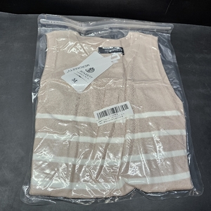 lot 3442 image: MEROKEETY Womens Ribbed Knit Tank Top Summer Casual High Neck Striped Sleeveless Shirts, Light Pink, Medium