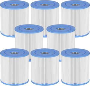 lot 3455 image: Type I Pool Filter Cartridge 58093 Compatible with Summer Waves Type I P53RX0330000  P53FX0330000 for 300330 GalH Filter Above Ground Pool Pump (8 Pack)