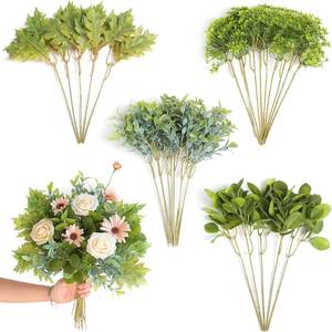 lot 3457 image: Artificial Greenery Stems Box Set, 30pcs with 4 Kinds of Mixed Faux Greenery Picks for DIY Bridal Bouquets Wedding Vase Bouquet Floral Arrangement Table Centerpieces Decor (Green)