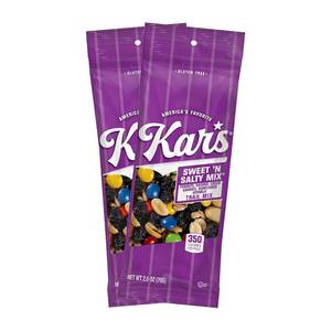 lot 4384 image: Kars Nuts Sweet N Salty Trail Mix, 2.5 oz Pouch (Pack of 24), Gluten-Free Trail Mix Snack BB 62026