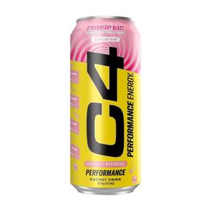 lot 4408 image: Lot of 12 C4 Performance Energy Drink, Strawberry Blast, 16 fl oz BB 42025