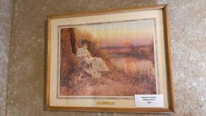 lot 37 image: A Book at Sunset Framed Print 17 x 21