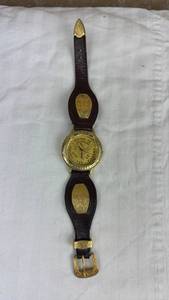 lot 51 image: United States Department of the Interior Seal Watch with Dark Leather Band