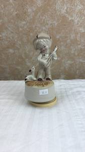 lot 58 image: Ceramic Figurine with Dog and Music Box Mechanism