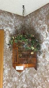 lot 71 image: Bamboo Hanging Bird Cage Large