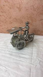 lot 93 image: Metal Figurine Rickshaw with Driver and Flat Bed