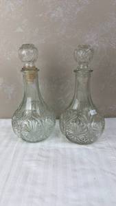 lot 117 image: Pair of Pressed Glass Decanters with Stopper