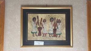 lot 123 image: Traditional Ethiopian Folk Art Framed Painting 18X  23