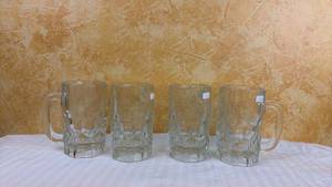 lot 133 image: Set of 4 Clear Glass Beer Mugs