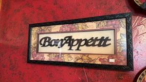 lot 178 image: Bon Appetit Framed Wall Sign 9x21