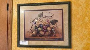 lot 184 image: Framed Still Life Fruit Print 22.5 x 26.5