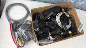 lot 203 image: Mixed Cables and AC Adapters Lot - USB RCA Ethernet Power Adapters