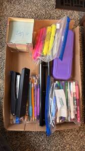 lot 204 image: Office Supply Lot Markers Pens Staplers Organizers