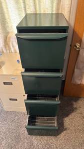 lot 207 image: Four-Drawer File Cabinet Metal Green