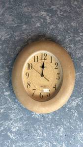lot 211 image: Timex Quartz Wall Clock Oval Wood Case