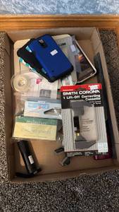 lot 217 image: Lot of Office Supplies and Mobile Phone Cases - Staples, Correcting Cassette, Cases