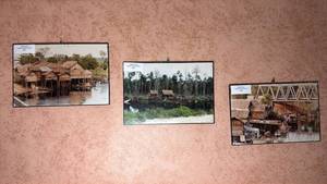 lot 243 image: Middle East Fishing Village Photo Set of 3 Framed Prints