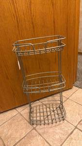 lot 257 image: 3-Tier Wire Basket Stand Storage Organizer