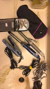 lot 268 image: Hair Styling Tool Set with Curling Iron, Flat Iron, and Carry Bags
