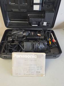 lot 288 image: Panasonic NV-M810PX S-VHS Compact Movie Camera with Case and Accessories