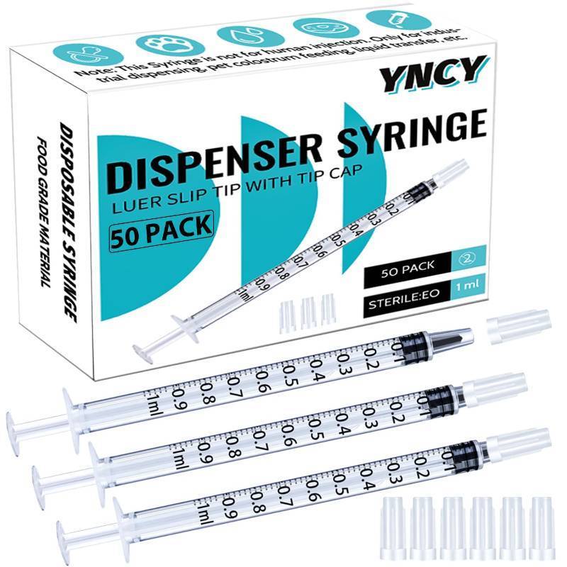 lot 1183 image: 1ml Syringes with Cap, Luer Slip Tip, Whole Pack Bulk Sterile Sealed, No Needle - Retail $15