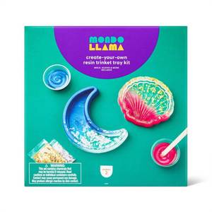 lot 1167 image: Resin Pouring Trinket Dish - Mondo Llama DIY Art Kit with Glitter & Instructions for Adults - Retail $30