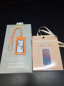 lot 1070 image: Set of 2 - Waterproof Phone Pouches Lot - heyday Tech Pouch and Waterproof Phone Pouch with Neck Lanyard - Retail $0