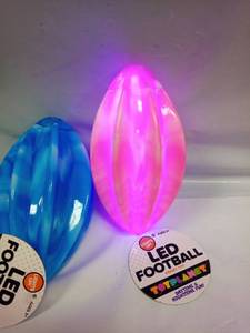 lot 1146 image: Toiplanet LED Football Fidget Toy 2-Pack Blue Pink - Retail $12