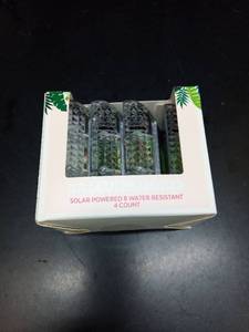 lot 1116 image: Solar Powered Deck Lights Water Resistant 4 Count White LED - Retail $0