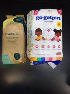 lot 1158 image: EcoPeaCo Bamboo Diapers Size 5 7-Count Trial Pack  Happy Nappies go-getters Size 5 - Retail $0