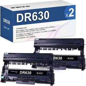 lot 1009 image: InkNI Compatible Drum (Not Toner) Replacement for Brother DR630 DR 630 Drum for HL-L2300D HL-L2320D HL-L2305W MFC-L2700DW HL-L2360DW HL-L2380DW DCP-L2540DW MFC-L2720DW Printer Black, 2-Pack - Retail $29