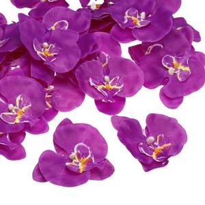 lot 1056 image: PATIKIL 3.5 Artificial Orchid Flower Heads, 40 Pack Silk Phalaenopsis Fake Butterfly Orchid Heads for Wedding Floral Bouquet Decor DIY Craft Making, Dark Purple - Retail $17