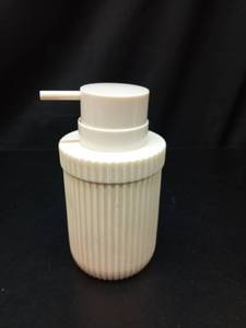 lot 1086 image: Soap Dispenser Pump Bottle with Ribbed Body and Tube Spout - Retail $17