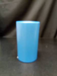 lot 1087 image: Blue Cylindrical Vase with rubber feet,   approx. 7 in Tall - Retail $0