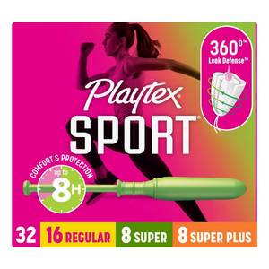 lot 1104 image: Playtex Sport Period Tampons - RegularSuperSuper Plus - 32ct - Retail $12