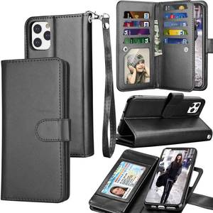 lot 1191 image: Tekcoo Wallet Case for iPhone 11 Pro Max (6.5 inch) 2019 Luxury ID Cash Credit Card Slots Holder Carrying Pouch Folio Flip PU Leather Cover Detachable Magnetic Hard Case Lanyard - Black - Retail $35