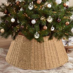 lot 1210 image: Kafuzi Christmas Tree Collar,24in Woven Christmas Tree Collars for Artificial Trees,Rattan Ring Base Cover Rustic & Farmhouse Holiday Decorations -Natural - Retail $39