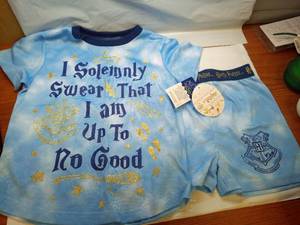lot 1233 image: Harry Potter Little Girls Pajama Shirt and Shorts Sleep Set Little Kid to Big Kid - Retail $26