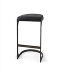 Mercana Tyson 17L x 18W x 31H Black Leather w/ Metal Frame Bar Stool 69271 31.25 H x 17.25 W x 18 D - Retail: $459