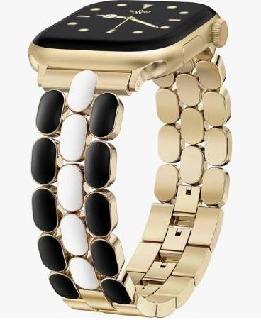lot 16813 image: Metal Band Compatible with Apple Watch Bands for Women 4038414244454649mm, Enamel Stainless Steel Strap for iWatch Series 11-1 SEUltra - Retail $9