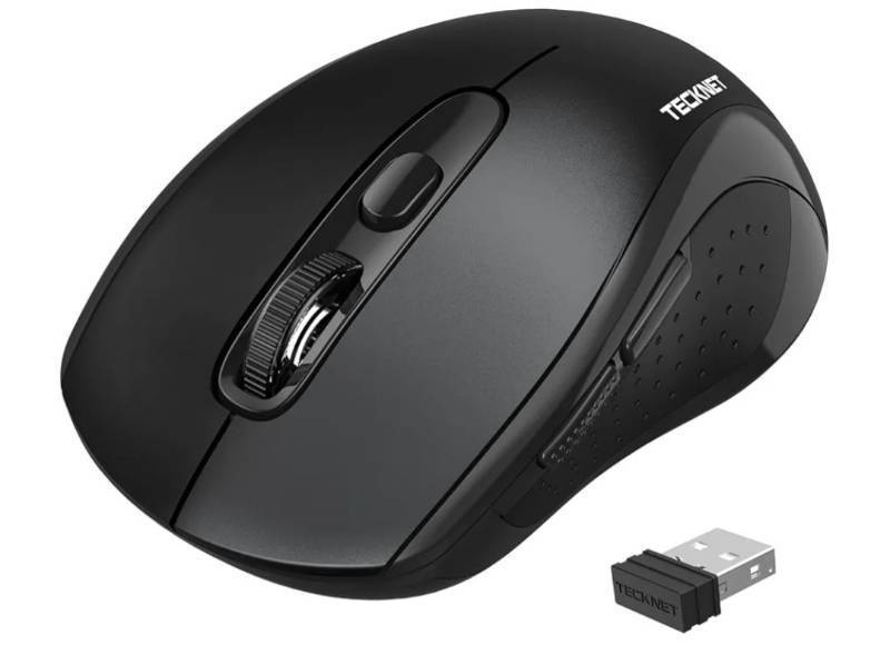 lot 16888 image: Bluetooth Mouse (BT 5.03.02.4Ghz), 6-Level 4000 DPI Wireless Mice for Laptop, 2-in-1 Ergonomic Computer Portable PC Mouse, Silent Mouse with USB Receiver for WindowsMacPCNotebook - Retail $15