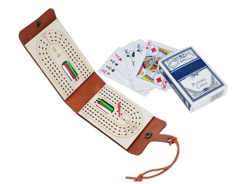 lot 16960 image: Travel Cribbage Board Game Set Portable Travel Games Includes Storage Space 1 Deck 6 Pegs of Cards and Instructions Classic Family Cribbage Game Ideal for Family Fun and Entertaining - Retail $17
