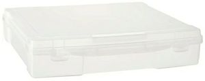 lot 58511 image: Simply Tidy 12 x 12 Plastic Scrapbook Storage Case- Portable Case for Documents, Papers, Sewing, Crafts - 1 Pack - Retail $18