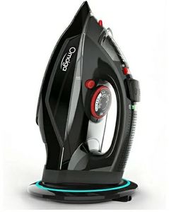 lot 58515 image: Cordless Iron for Clothes, 1500W Fast-Heating Steam Iron with Non-Stick Ceramic Soleplate,Burst of Steam for Clothes, Auto Shut Off, Self-Clean,3 Temperature Settings, 11.84oz Water Tank, Black - Retail $69