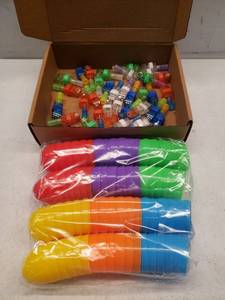 lot 58537 image: LED Finger Lights and Colorful Plastic Eggs - Retail $20