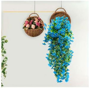 lot 58541 image: Artificial Fake Flowers for Outdoor, Faux Hanging Spring Summer Decoration, UV Resistant Silk Flower, Fake Plants for Yard Garden Porch Home Patio Balcony (Blue) - Retail $17