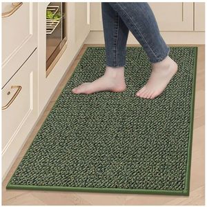 lot 58566 image: Kitchen Rugs 24x36, Non-Slip Kitchen Mats for Floor, Super Absorbent and Stain Resistant Kitchen Rugs, Machine Washable Rugs for Kitchen, Hallway, Laundry & Sink, Green - Retail $30